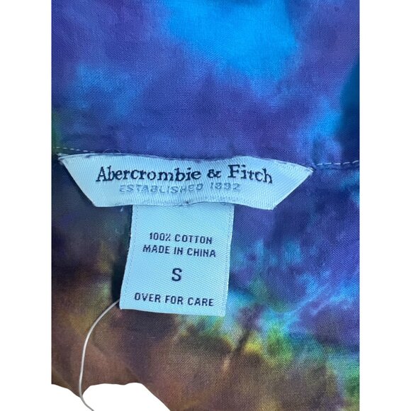 Abercrombie & Fitch S Tie-Dye Long-Sleeve Tunic Blouse Embrodery Boho Style - Picture 5 of 8